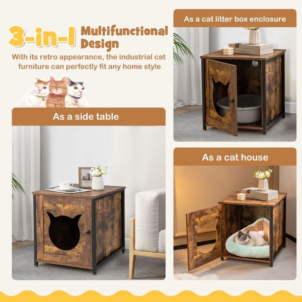 Vintage Cat Washroom Furniture with Ventilated Hole