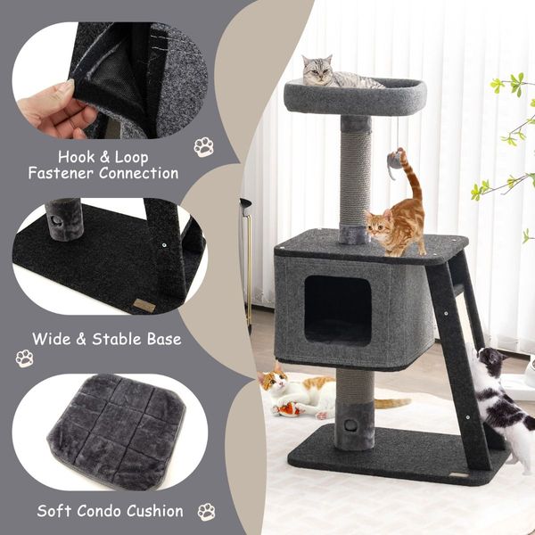 Cat Climb Stand with Scratching Ramp & Posts