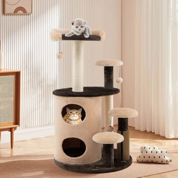 6-Tier Cat Tree Tower with Scratching Posts for Pet