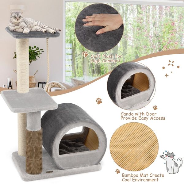 Multi-level Cat Tree Tower with Top Perch for Pet