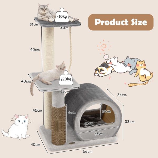 Multi-level Cat Tree Tower with Top Perch for Pet