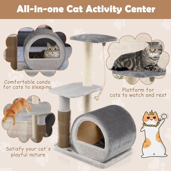 Multi-level Cat Tree Tower with Top Perch for Pet