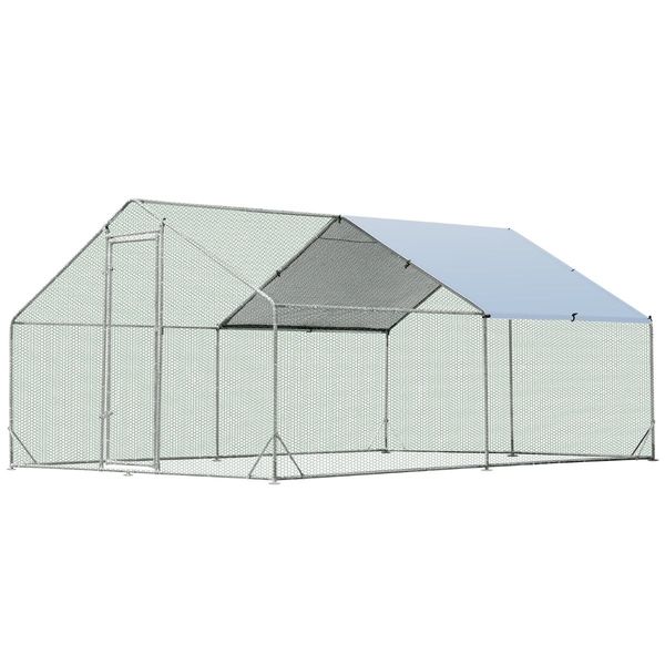 Large Spire-Shaped Chicken Coop with Waterproof and Sun-protective Cover for Backyard/Farm