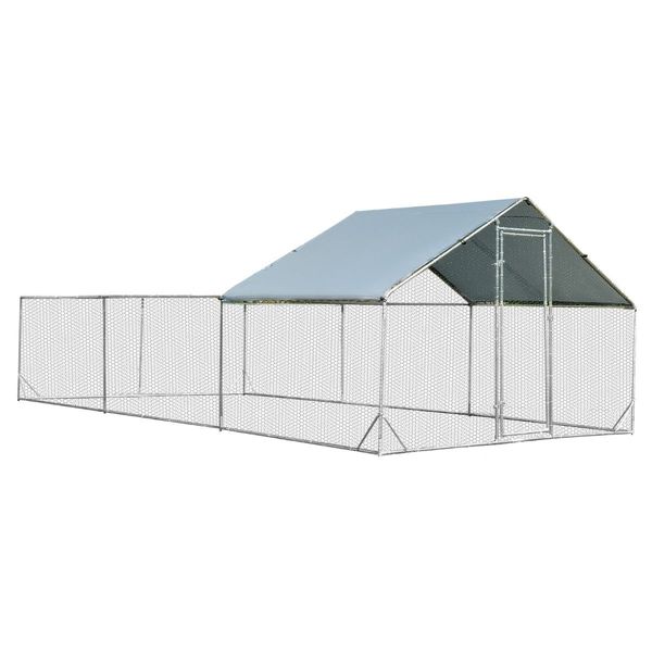 Large Metal Chicken Coop with Waterproof & Sun-proof Cover