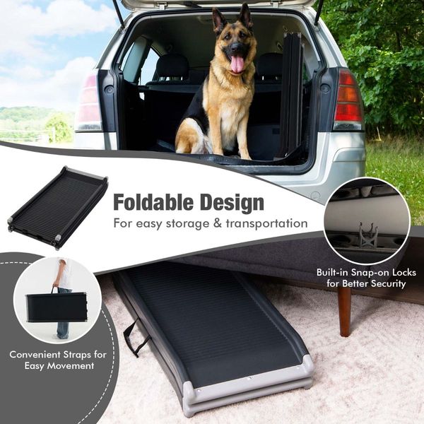 160cm Folding Pet Ramp with Non-slip Surface for Car & Bed