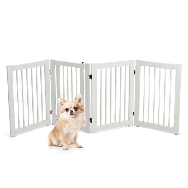 4 Panel Folding Dog Fence with Walk Through Door