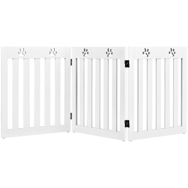 Wooden Freestanding Pet Gate with 360 degree Flexible Hinges for Stairs & Doorway