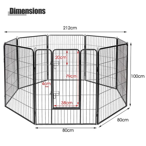 100cm 8 Panel Height Pet Playpen with Anti-Rust Material for Dog/Cat