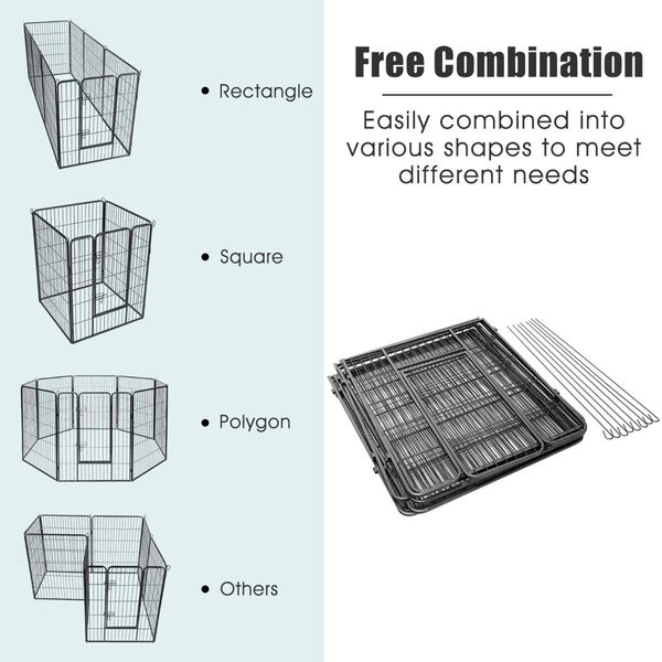 100cm 8 Panel Height Pet Playpen with Anti-Rust Material for Dog/Cat