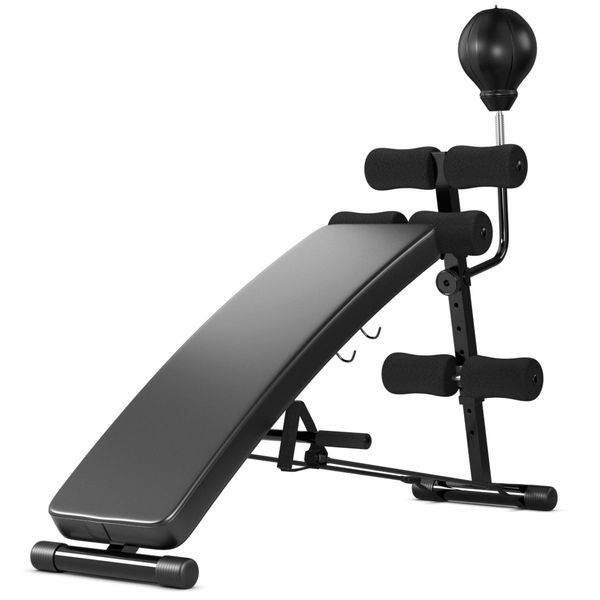 Adjustable Sit Up Bench with Speed Ball and Stainless Support Frame for Exercise