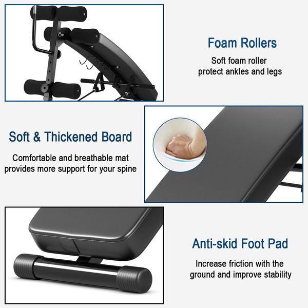 Adjustable Sit Up Bench with Speed Ball and Stainless Support Frame for Exercise