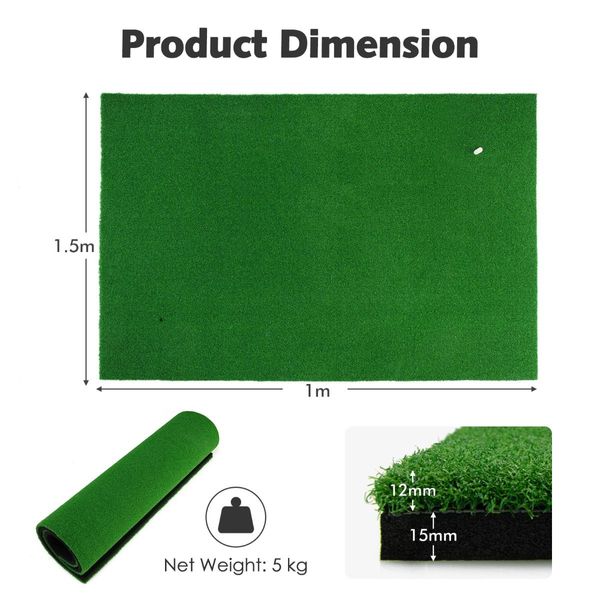 1.5 m x 1 m Golf Hitting Mat with Synthetic Turf