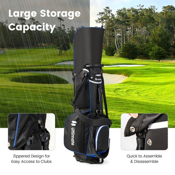 Golf Stand Bag with 14 Way Top Dividers & 6 Pockets & Cooler Bag