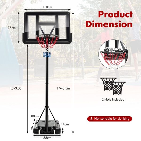 Height Adjustable Basketball Hoop for Youth & Adults