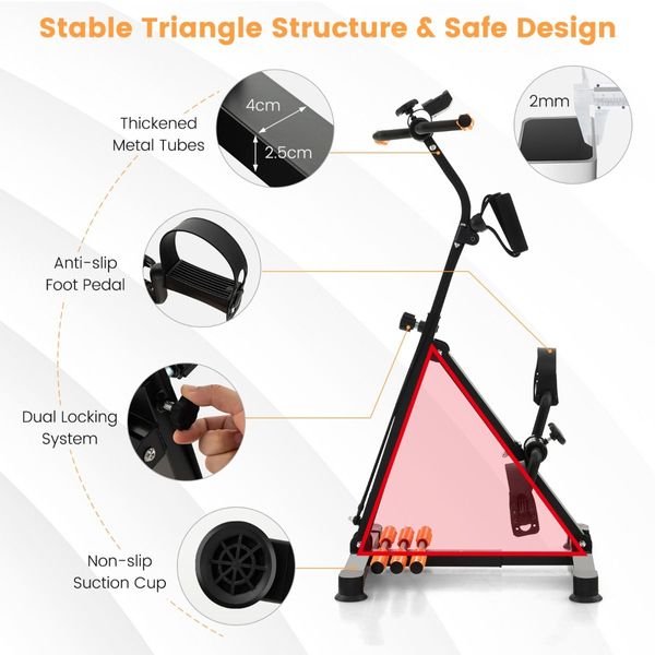 Pedal Exercise Bike with Massage & Adjustable Design for Seniors