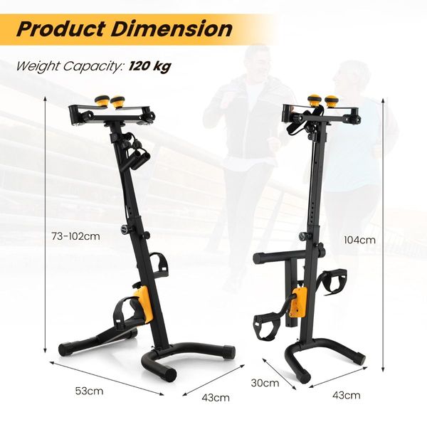 Folding Pedal Exerciser with Adjustable Height for Total Body