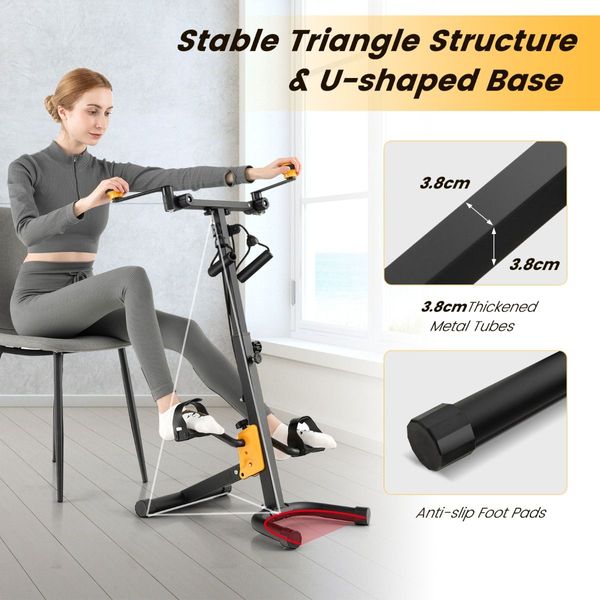 Folding Pedal Exerciser with Adjustable Height for Total Body