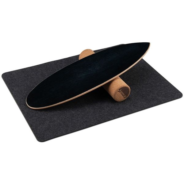 3-in-1 Wooden Balance Board Trainer with Roller & Blanket