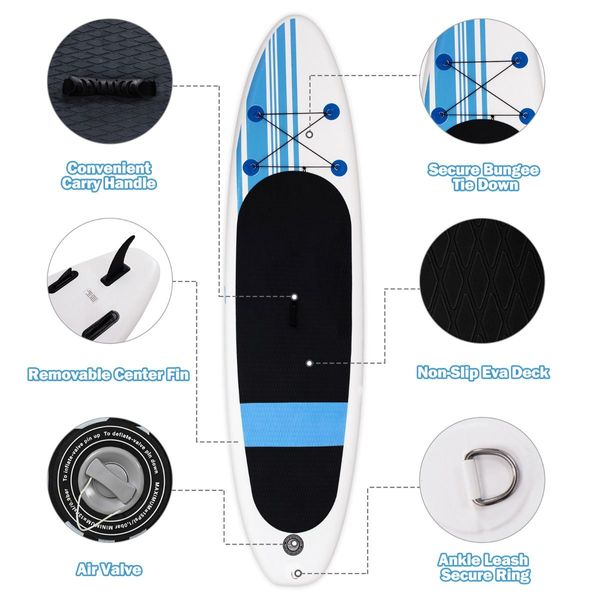 Inflatable Water Yoga Sup with Adjustable Paddle for Youth and Adult