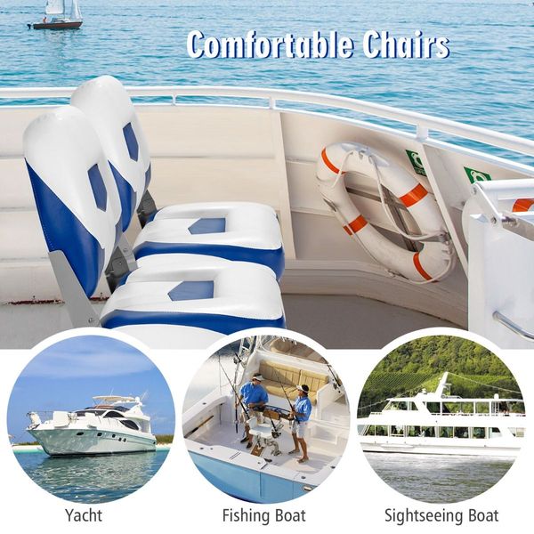 Set of 2 Deluxe Folding Boat Seats for Fishing Boats & Yachts