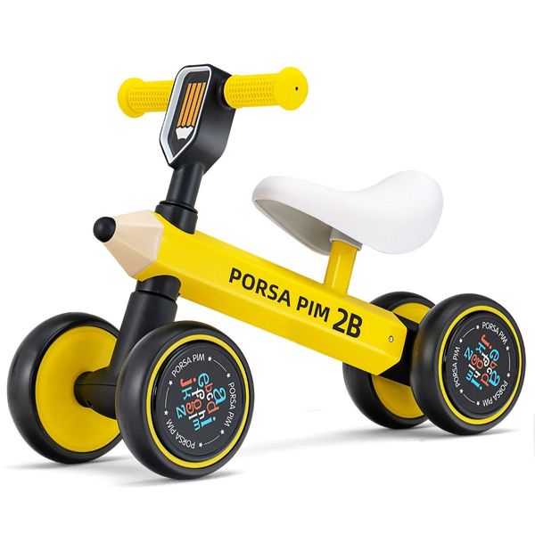 Baby Balance Bike with 4 Silent EVA Wheels for 10-24 Months Old