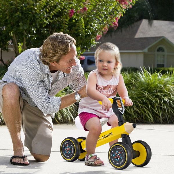 Baby Balance Bike with 4 Silent EVA Wheels for 10-24 Months Old