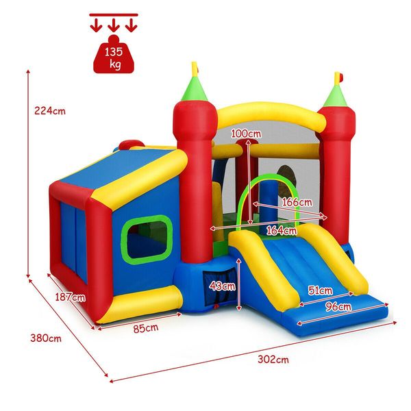 7-in-1 Kids Bounce House with 100 Ocean Balls no Blower