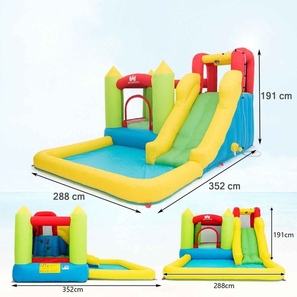 Inflatable Jumping Castle Water Slide with Splash Pool without Blower