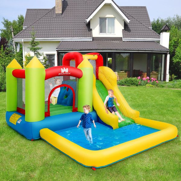 Inflatable Jumping Castle Water Slide with Splash Pool without Blower