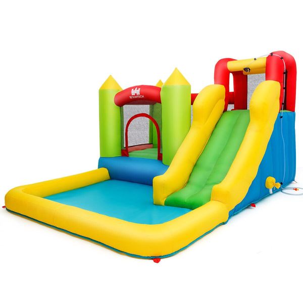 Inflatable Jumping Castle Water Slide with Splash Pool without Blower