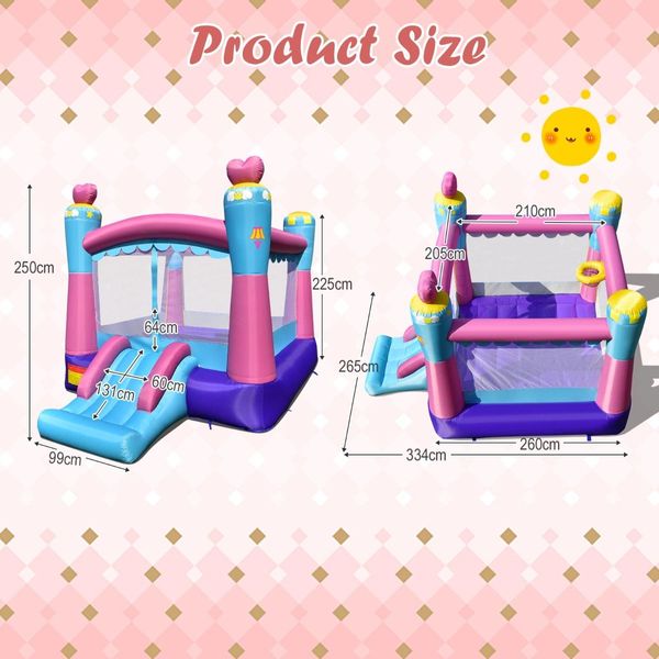 Princess Theme Inflatable Castle with Jumping Area without Blower