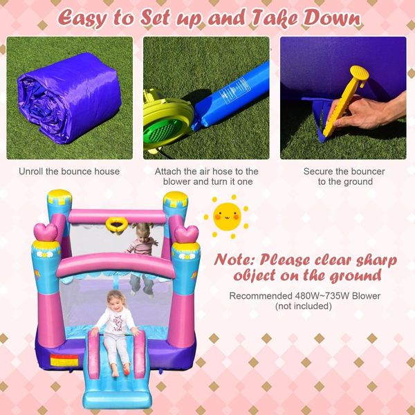 Princess Theme Inflatable Castle with Jumping Area without Blower