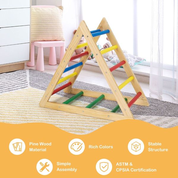 Wooden Colorful Climbing Triangle Ladder for Kid's Room/Living Room