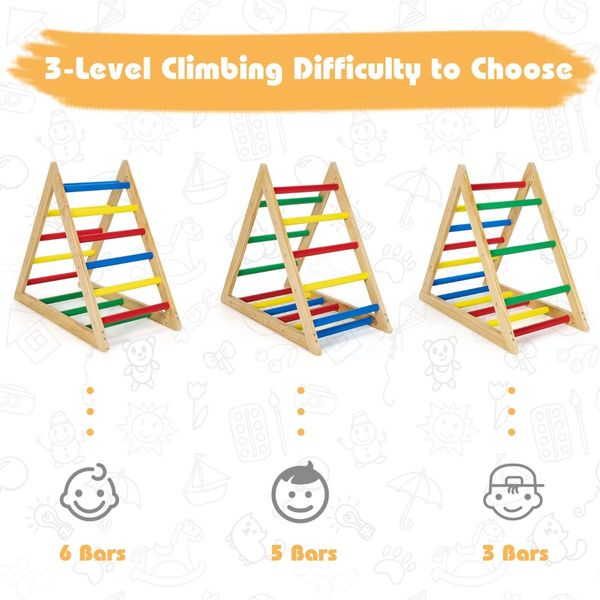 Wooden Colorful Climbing Triangle Ladder for Kid's Room/Living Room