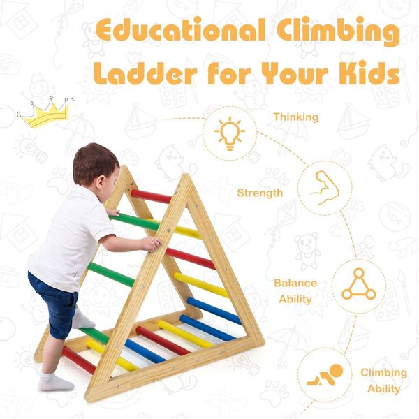 Wooden Colorful Climbing Triangle Ladder for Kid's Room/Living Room