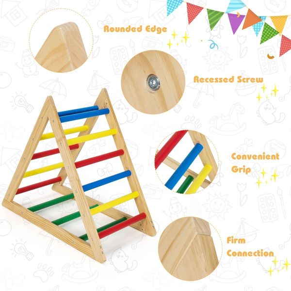 Wooden Colorful Climbing Triangle Ladder for Kid's Room/Living Room