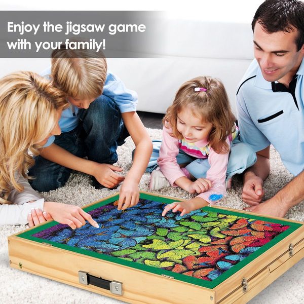 1000 Pieces Portable Puzzle Table with Anti-slip Felt for Teens & Adults