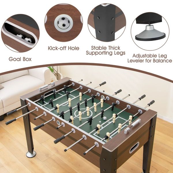 Adult-Size Soccer Game Table Table with 2 Balls for Arcade/Home