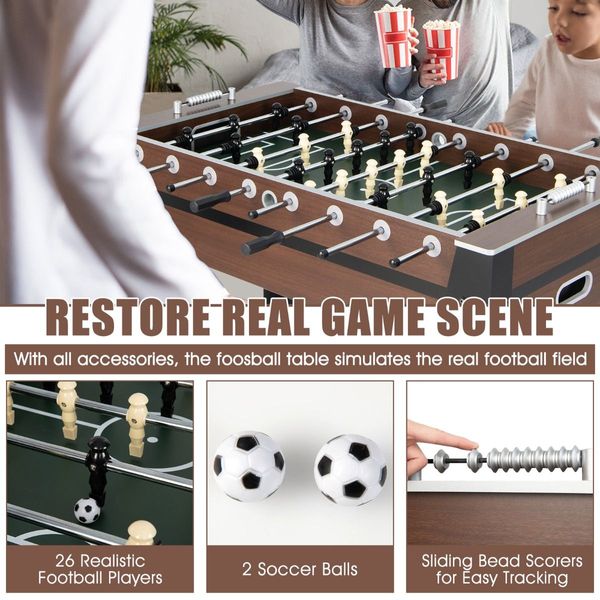 Adult-Size Soccer Game Table Table with 2 Balls for Arcade/Home