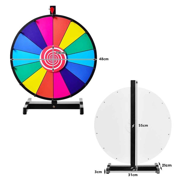 18" Tabletop Spinning Prize Wheel With Solid Metal Base for Party