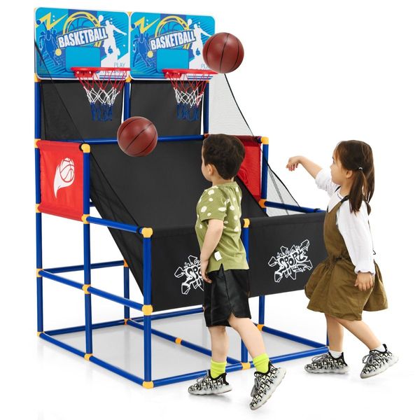 Kids Basketball Hoop Arcade Game with 2 Shatterproof Backboards for Boys and Girls