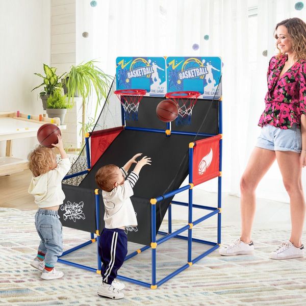 Kids Basketball Hoop Arcade Game with 2 Shatterproof Backboards for Boys and Girls