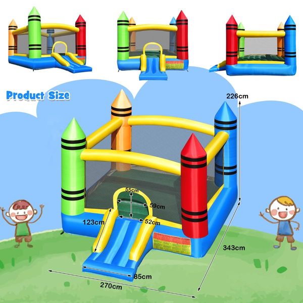 Inflatable Bounce House with Fun Slide for Kids (without Blower)