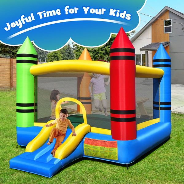 Inflatable Bounce House with Fun Slide for Kids (without Blower)