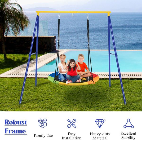 Extra Large A-Frame Steel Swing Stand with Ground Stakes for Indoor and Outdoor