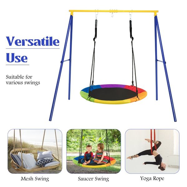 Extra Large A-Frame Steel Swing Stand with Ground Stakes for Indoor and Outdoor