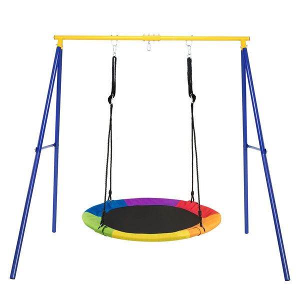 Extra Large A-Frame Steel Swing Stand with Ground Stakes for Indoor and Outdoor