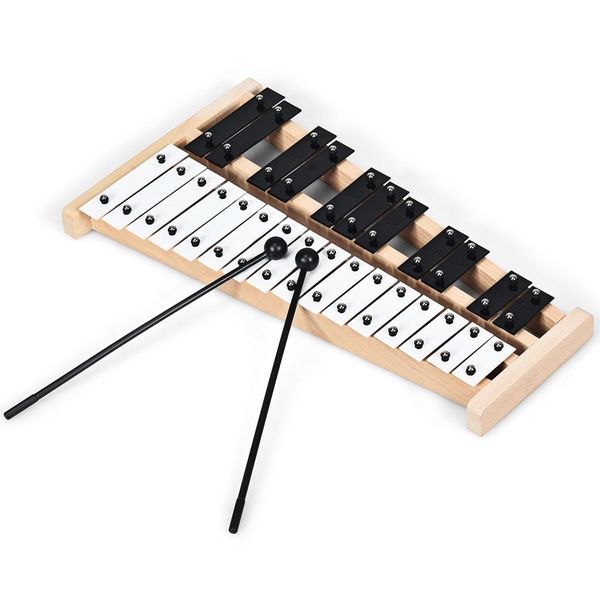 27 Notes Glockenspiel Xylophone with Wooden Base for Kids