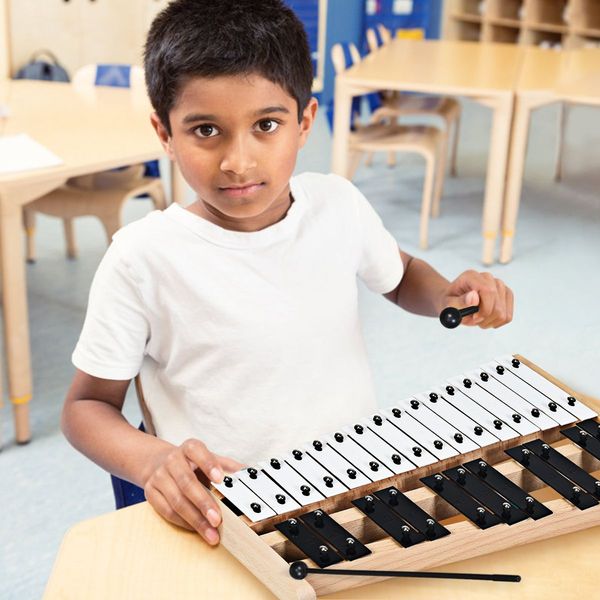 27 Notes Glockenspiel Xylophone with Wooden Base for Kids