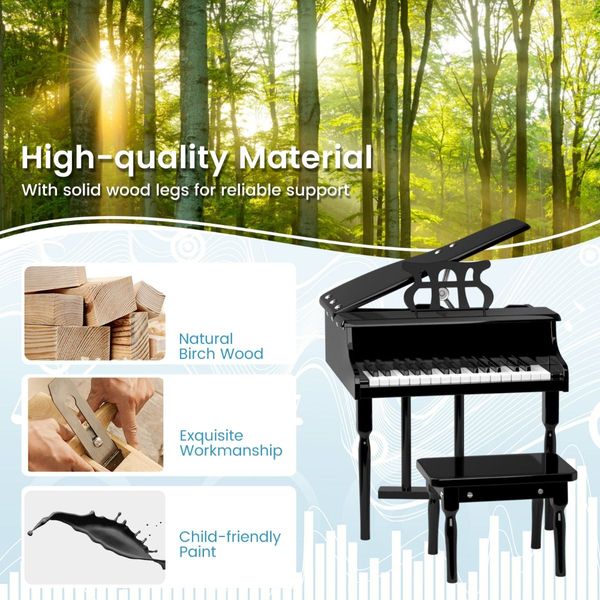 30 Keys Piano Keyboard Toy with Sheet Music Stand for Kids